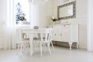 Rustic style dining room mirrors have beautiful wooden frames.