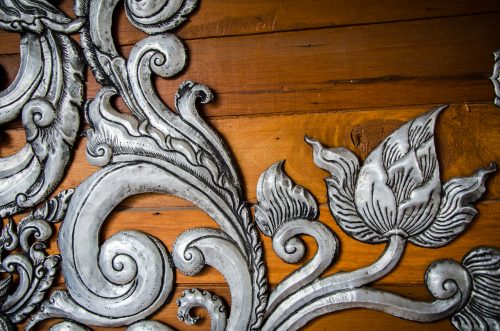 In a decor with neutral and silver tones, you could include some silver plated items as a feature