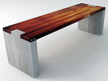 This timber and cement seat could go great as an option for seats for decorating entry halls