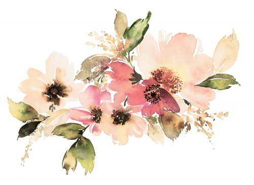 Add a touch of flowery color by using watercolors in your decor