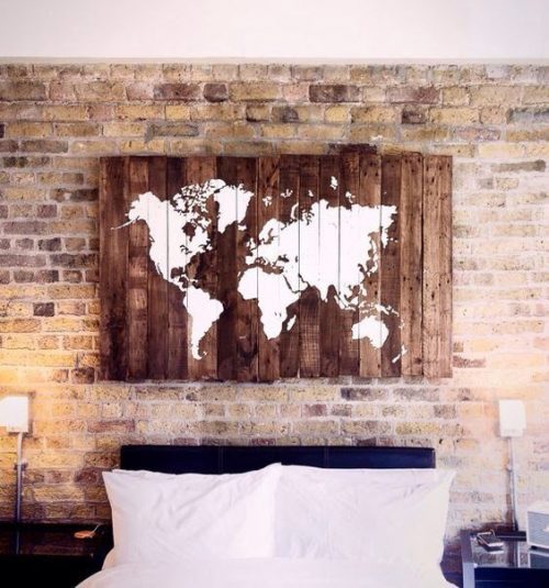 Include a world map if you are a traveler for the ideal decor style for your bedroom