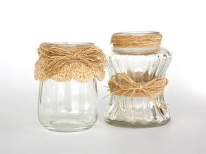 Glass jars come in all shapes and sizes and can make really beautiful pencil holders.