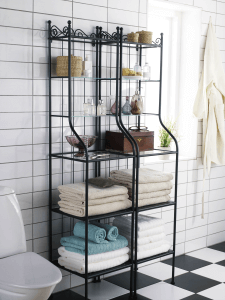 Glass shelves can have iron, aluminum or wooden bases.
