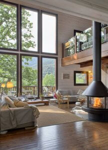 fireplace in the living room