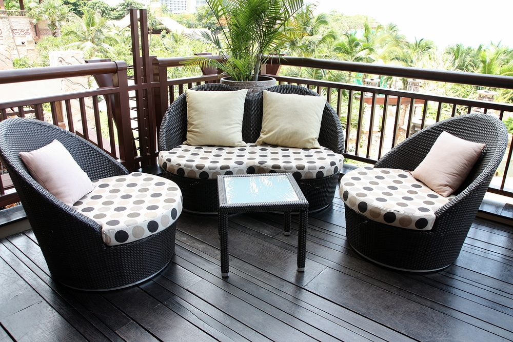 Wicker can be a good option for outdoor sofas.