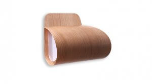 Wood veneer wall lamps are commonly placed in hallways.