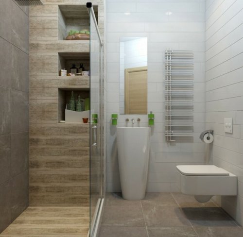 Small bathroom with wall-mounted toilet.