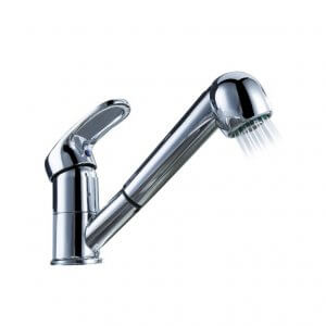 Single handle faucet with a chrome finish