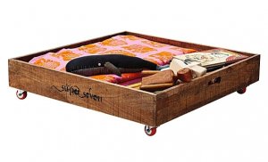 Wooden trays are perfect if there isn't much space under your bed.
