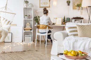 Working area blended into apartment