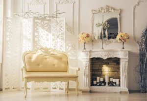 Use the elegant moldings of the boiserie to frame mirrors and paintings.