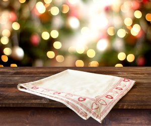 Festive napkins are a nice, understated touch for your Christmas decor.