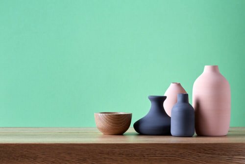 You could decorate your shelves with jars of different colors