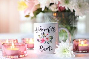 mug with flowers and words on it