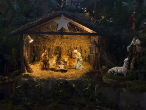 A nativity scene can be made from almost any material.