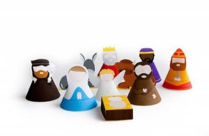 Even the simplest objects can be used to make a really fun nativity scene.