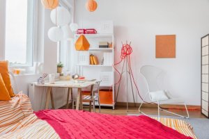 orange details in kid's room