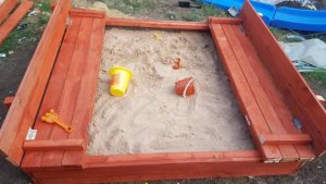 A sandbox is a great addition to any children's playground.