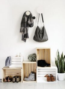 Make your own Shoe Organizer with Old Crates