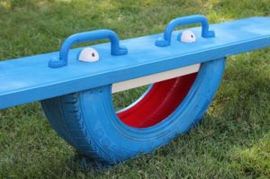 You can even make your own DIY teeter totter for your playground.