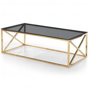 glass table with gold legs