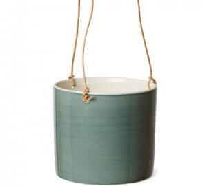 green ceramic flowerpot