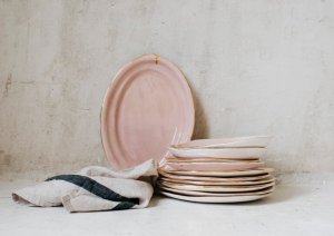 pink ceramic plates handmade ceramics
