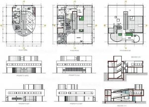 a picture of the blueprints for Villa Savoye