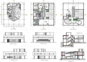 a picture of the blueprints for Villa Savoye