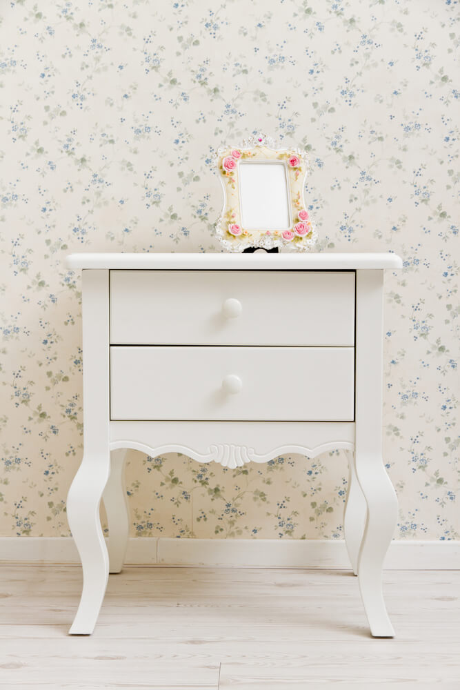 A bedside table with a classic design.