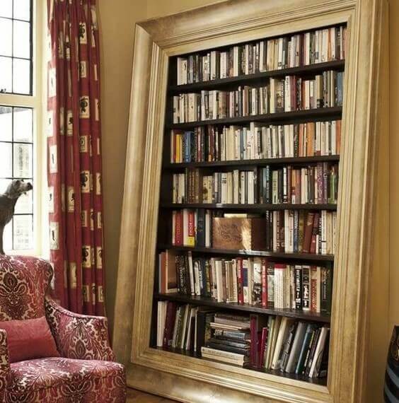 A framed bookcase is a unique way to showcase your book collection