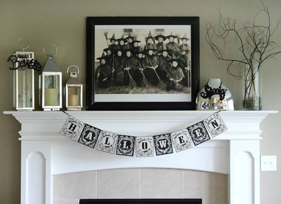 halloween fireplace black