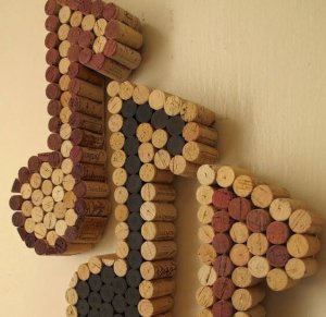 Corks in the shape of musical notes.