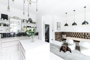 White kitchen furniture.