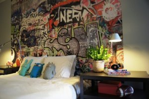 Graffiti wall decor.