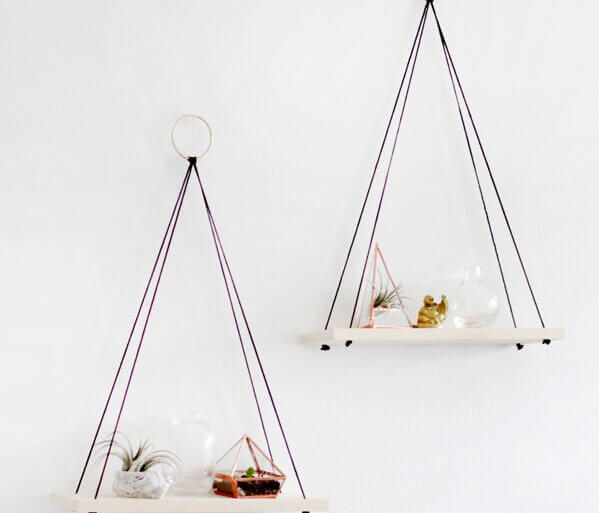 hanging rope shelf project