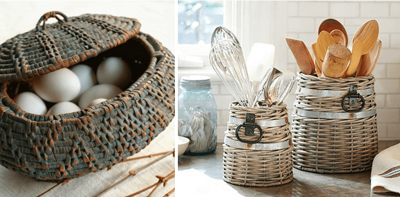 low cost kitchen wicker baskets