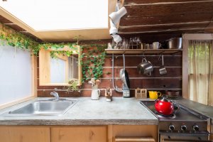 Mirrors are a great way to make a kitchen feel bigger.