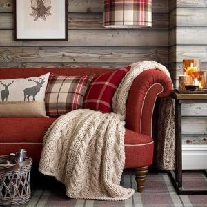Tartan pillows.