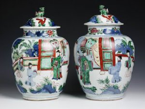 Famille rose enamel vases.