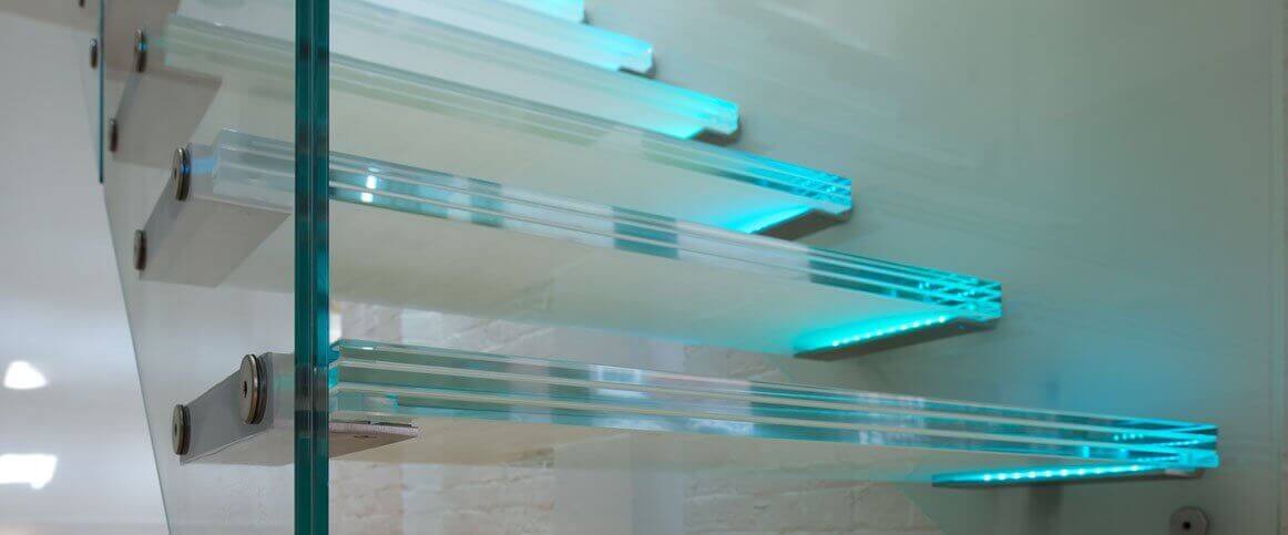 lighting stairs glass lights