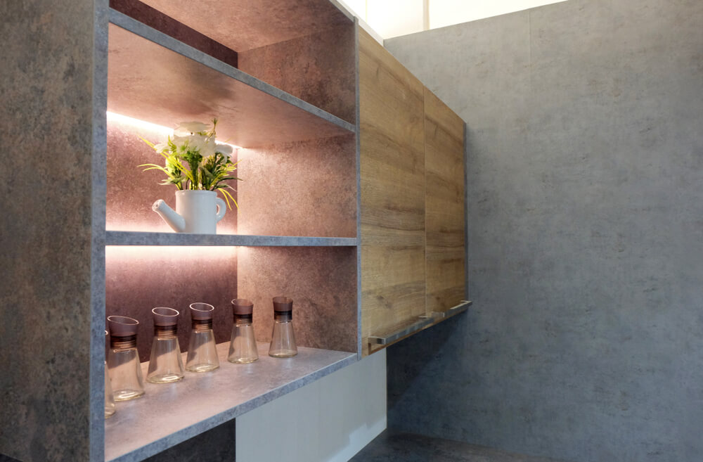 lights shelves light lines