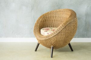 Wicker chair.