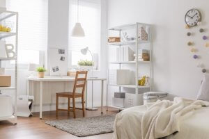 A teenager's bedroom.