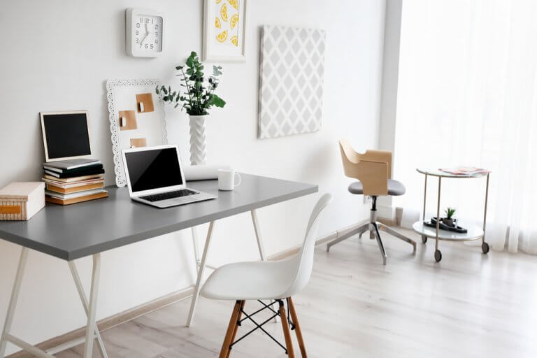 How to Decorate an All-White Office Interior