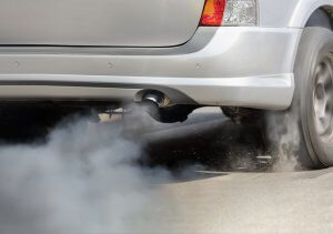 Outside pollution often comes from car exhaust.