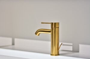 Gold faucet.
