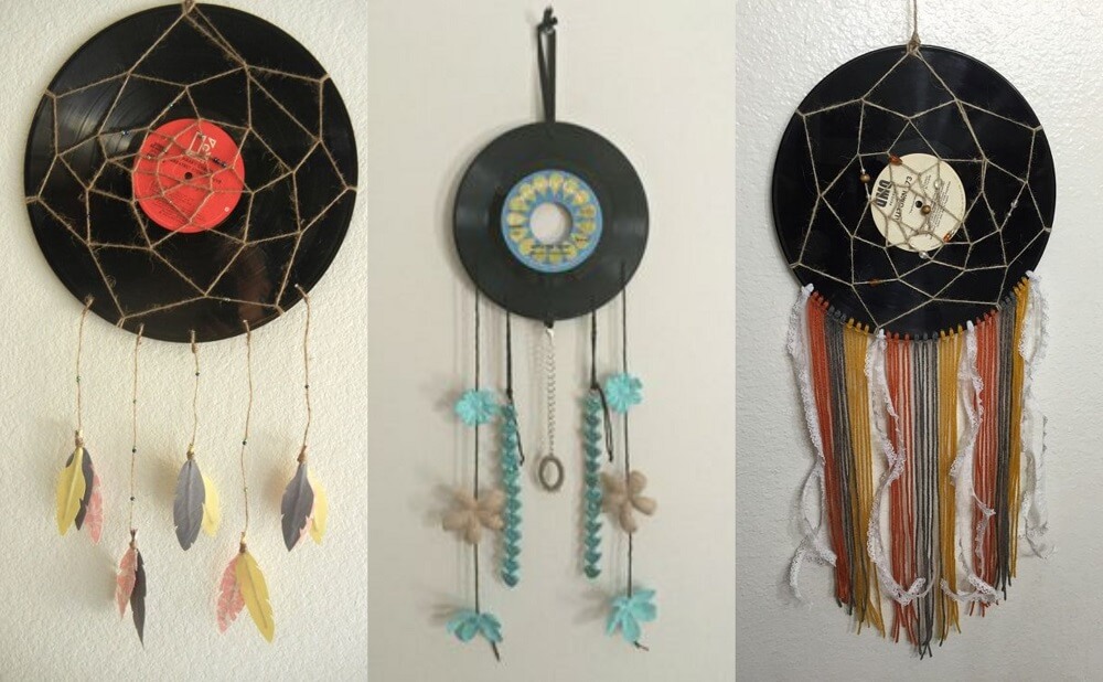 vinyl disks dream catchers