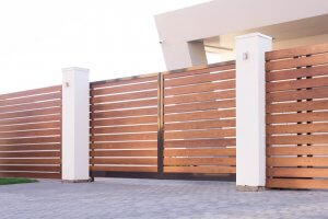 Four types of wooden fences. 