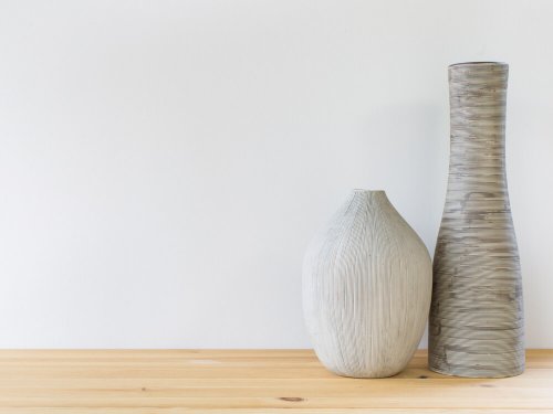 A couple wooden vases.